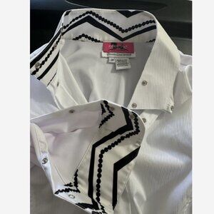 RJ CLASSICS Show Shirt Size 30 White Prestige Cool Stretch Equestrian